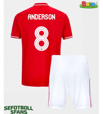 Nottingham Forest Elliot Anderson #8 Hemmaställ Barn 2025-26 Kortärmad (+ Korta byxor)
